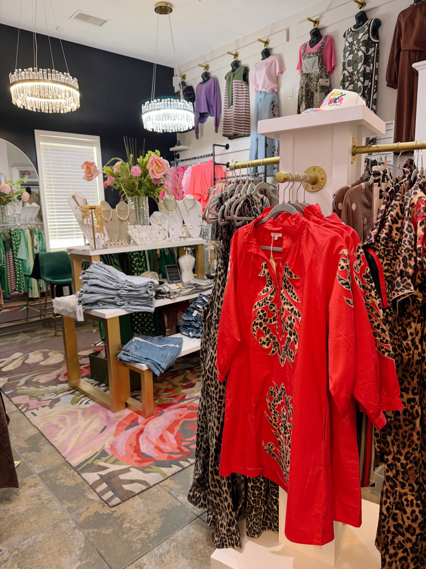 Colorful boutique interior with statement pieces